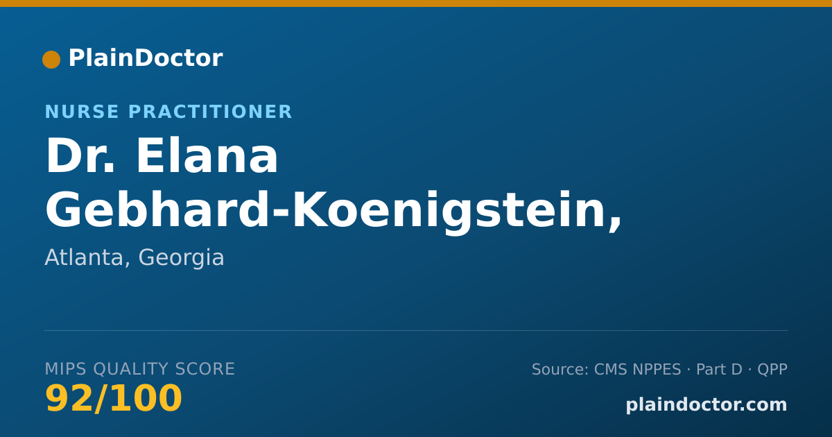 Shareable card for Elana Gebhard-Koenigstein, NP-C - Nurse Practitioner, Atlanta, GA