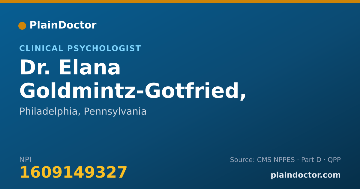 Shareable card for Elana Goldmintz-Gotfried, PSY.D. - Clinical Psychologist, Philadelphia, PA