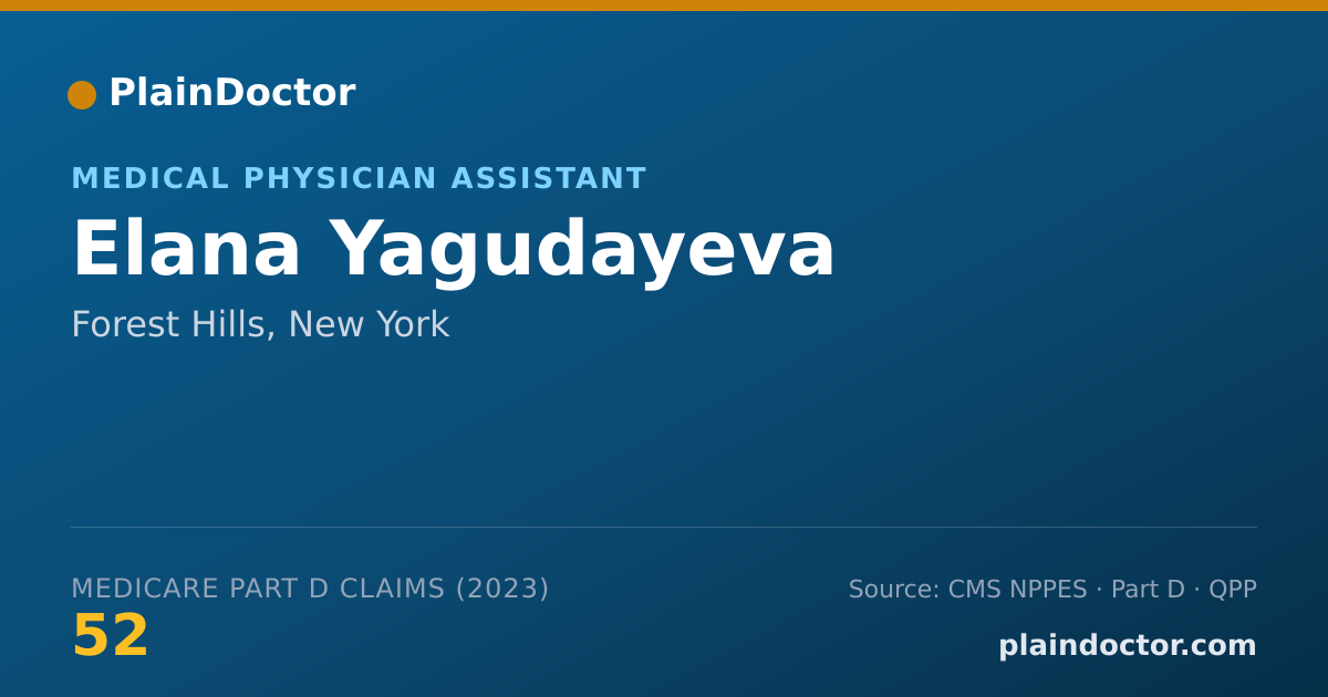 Shareable card for Elana Yagudayeva - Medical Physician Assistant, Forest Hills, NY