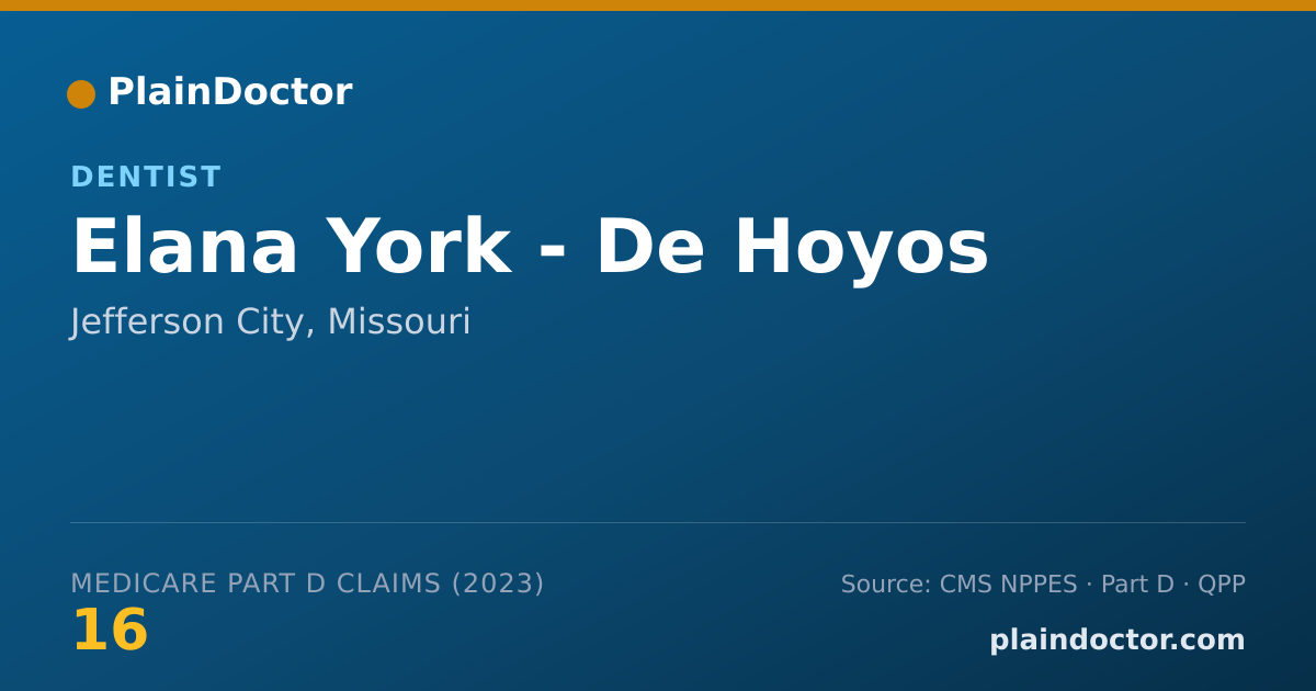 Shareable card for Elana York - De Hoyos - Dentist, Jefferson City, MO