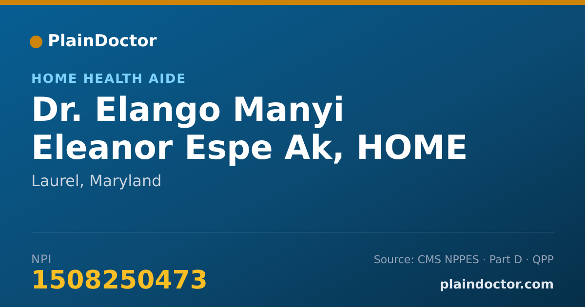 Shareable card for Elango Manyi Eleanor Espe Ak, HOME HEALTH AIDE - Home Health Aide, Laurel, MD