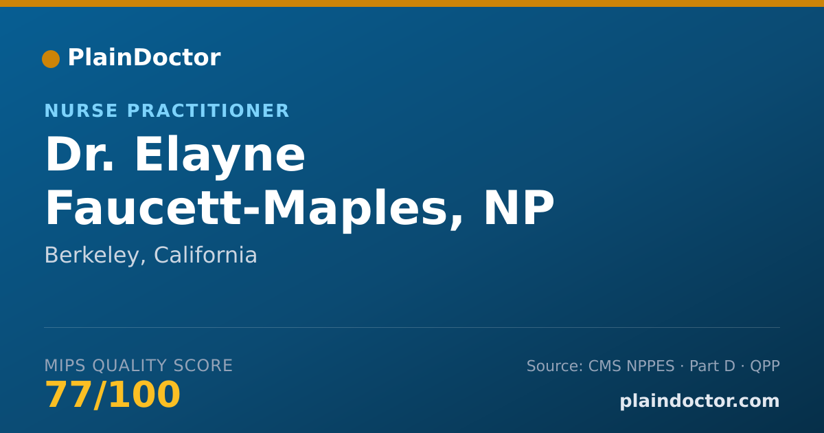 Shareable card for Elayne Faucett-Maples, NP - Nurse Practitioner, Berkeley, CA