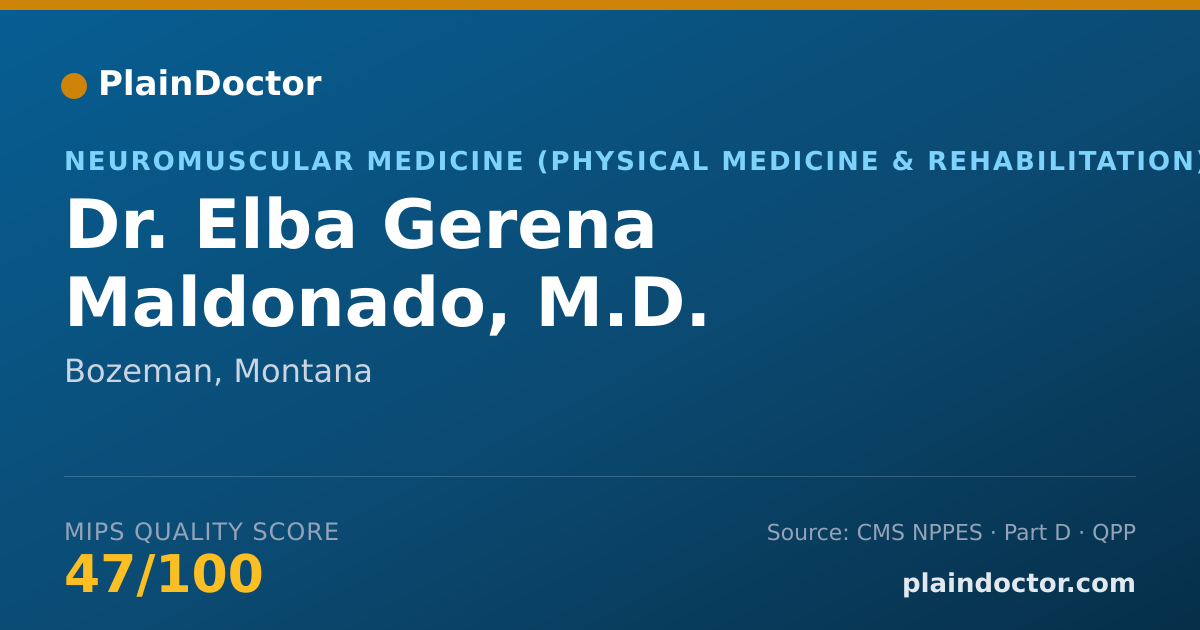Shareable card for Elba Gerena Maldonado, M.D. - Neuromuscular Medicine (Physical Medicine & Rehabilitation) Physician, Bozeman, MT