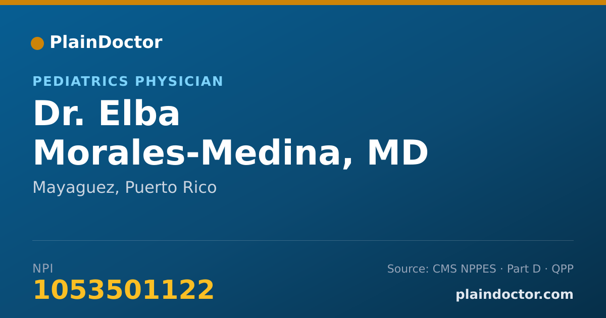 Shareable card for Elba Morales-Medina, MD - Pediatrics Physician, Mayaguez, PR