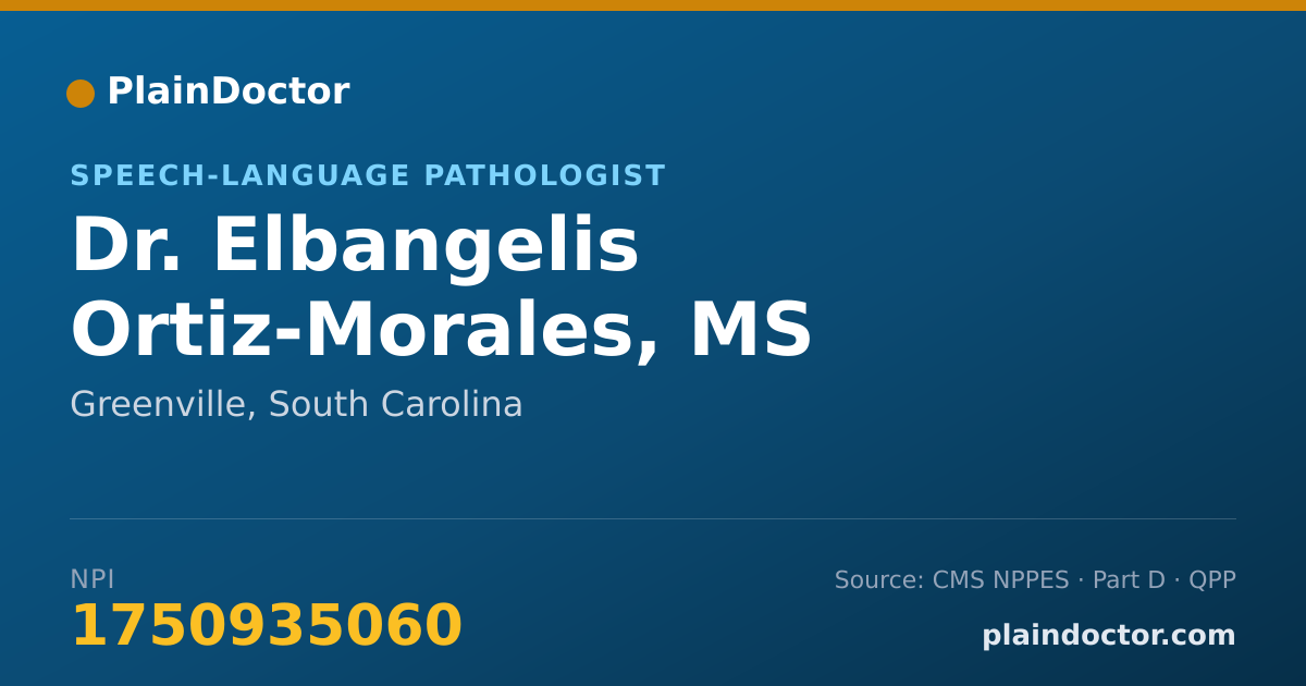 Shareable card for Elbangelis Ortiz-Morales, MS CFY-SLP - Speech-Language Pathologist, Greenville, SC