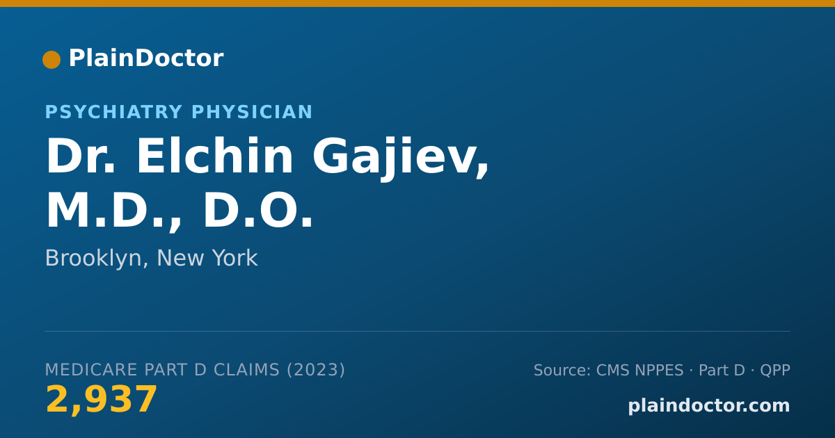 Shareable card for Elchin Gajiev, M.D., D.O. - Psychiatry Physician, Brooklyn, NY