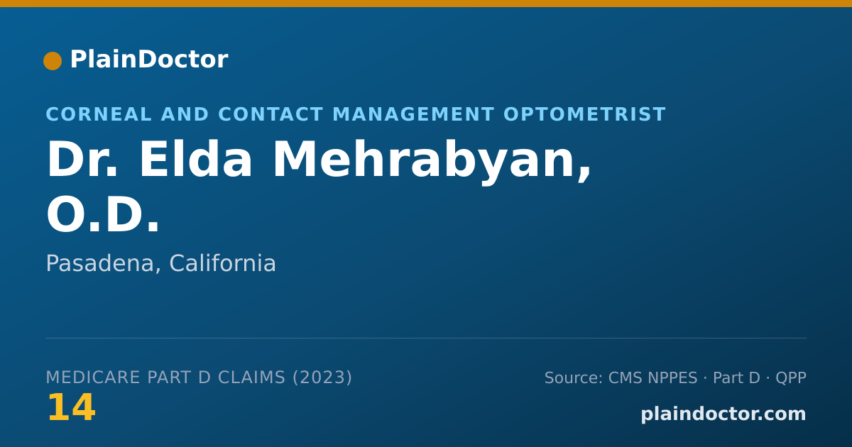 Shareable card for Elda Mehrabyan, O.D. - Corneal and Contact Management Optometrist, Pasadena, CA