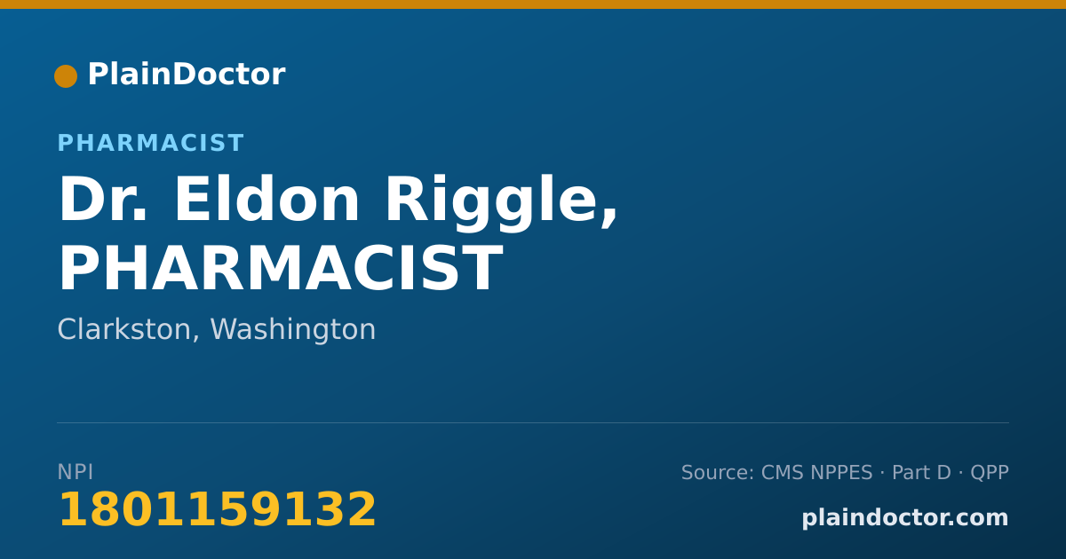 Shareable card for Eldon Riggle, PHARMACIST - Pharmacist, Clarkston, WA