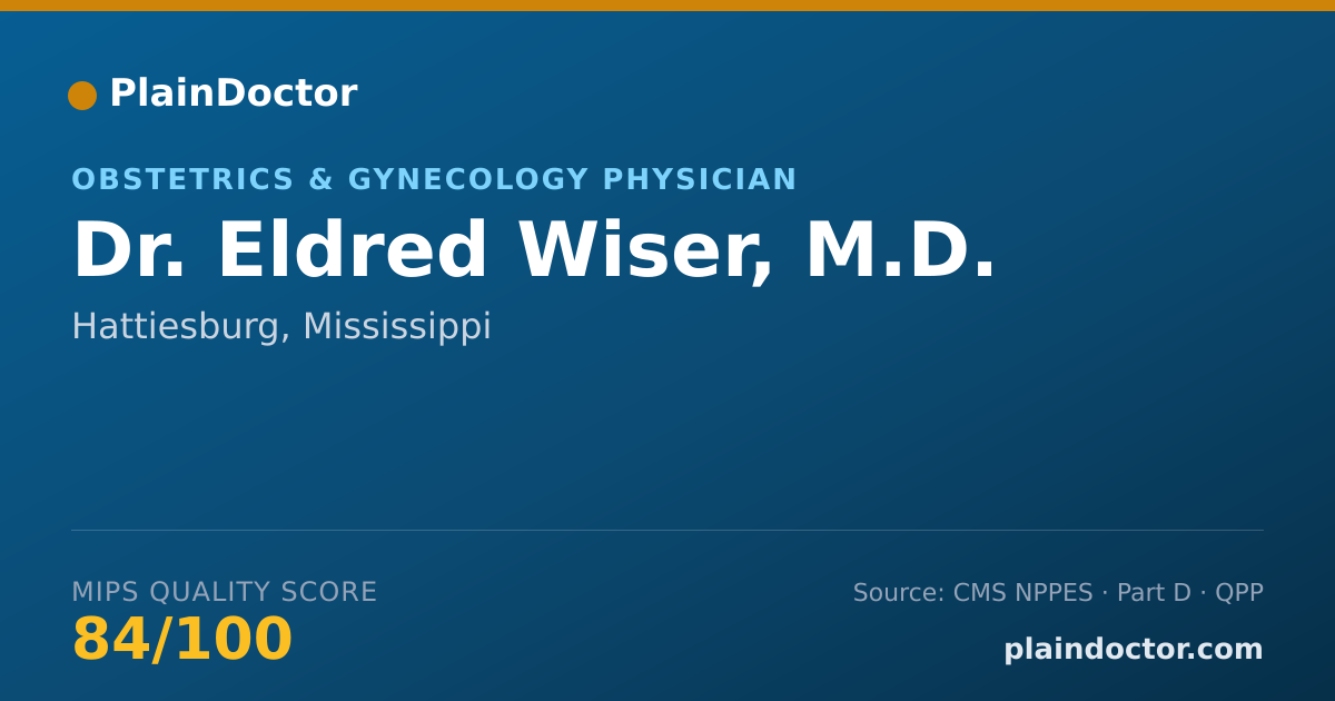 Shareable card for Eldred Wiser, M.D. - Obstetrics & Gynecology Physician, Hattiesburg, MS