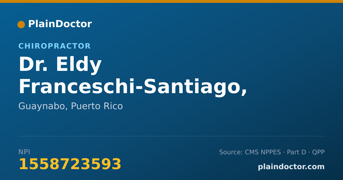 Shareable card for Eldy Franceschi-Santiago, D.C. - Chiropractor, Guaynabo, PR