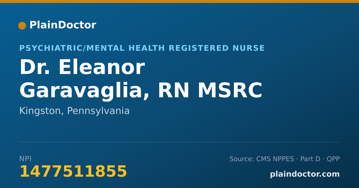 Shareable card for Eleanor Garavaglia, RN MSRC - Psychiatric/Mental Health Registered Nurse, Kingston, PA