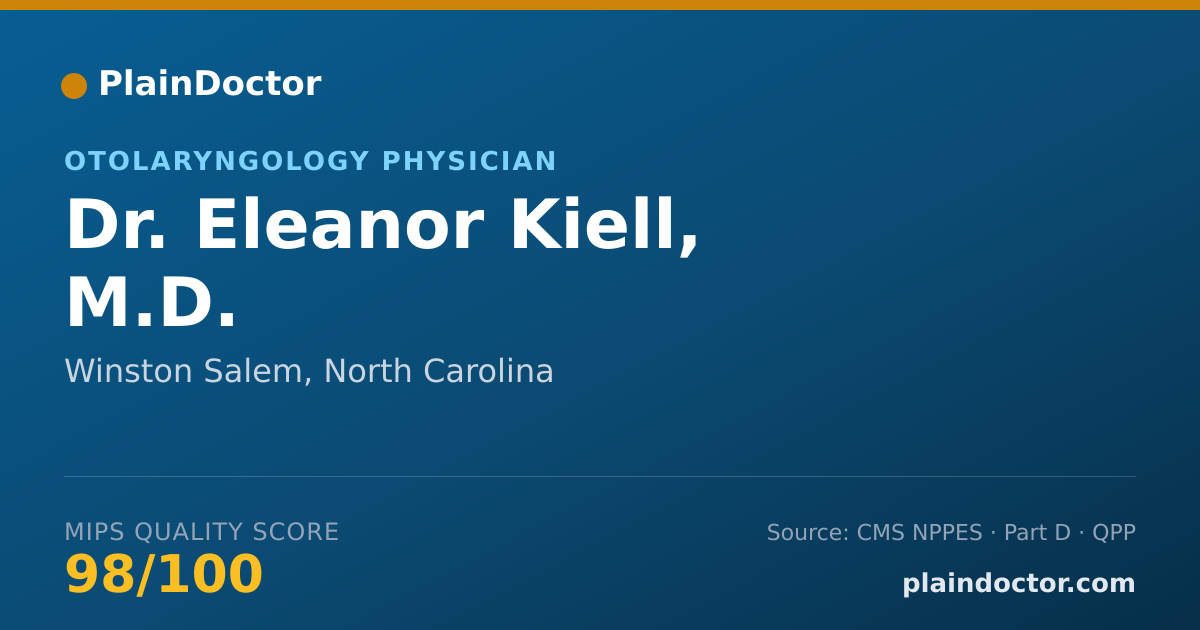 Shareable card for Eleanor Kiell, M.D. - Otolaryngology Physician, Winston Salem, NC