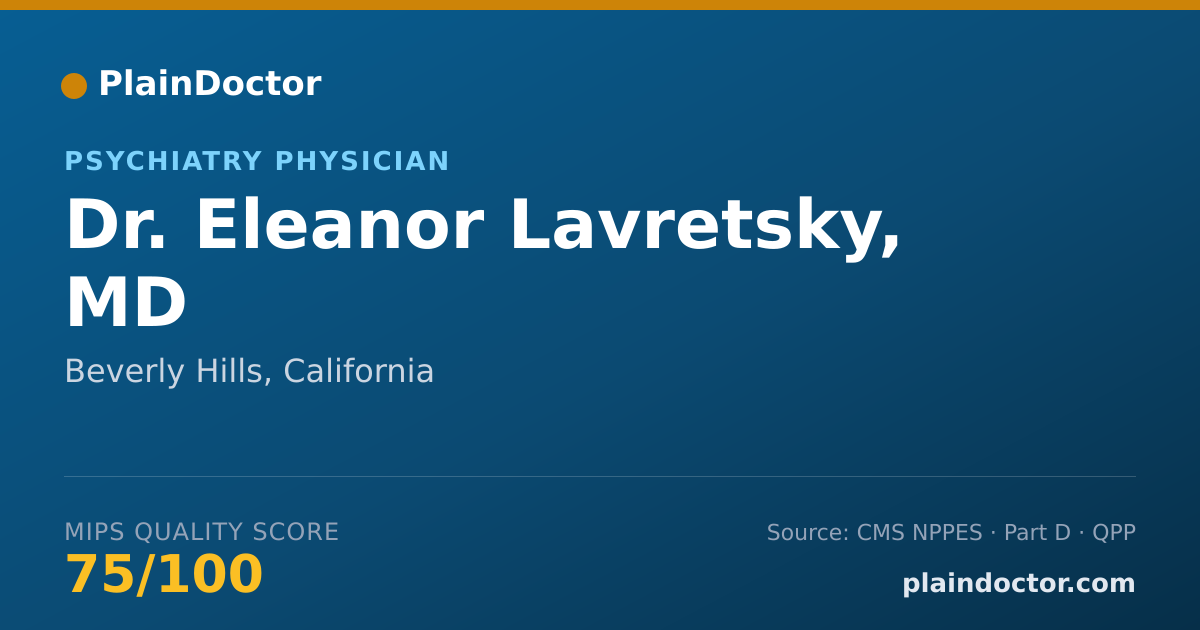 Shareable card for Eleanor Lavretsky, MD - Psychiatry Physician, Beverly Hills, CA
