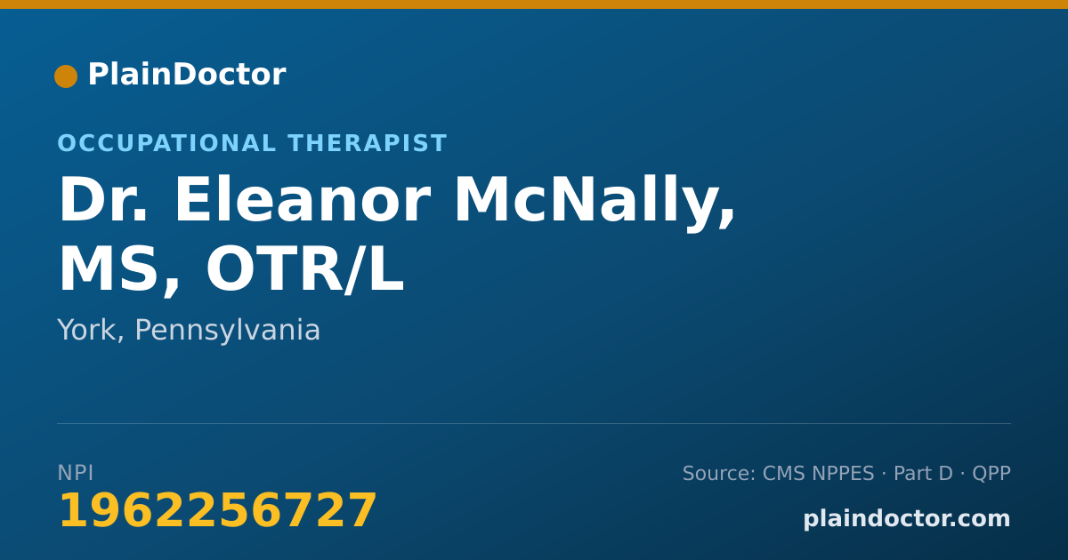 Shareable card for Eleanor McNally, MS, OTR/L - Occupational Therapist, York, PA