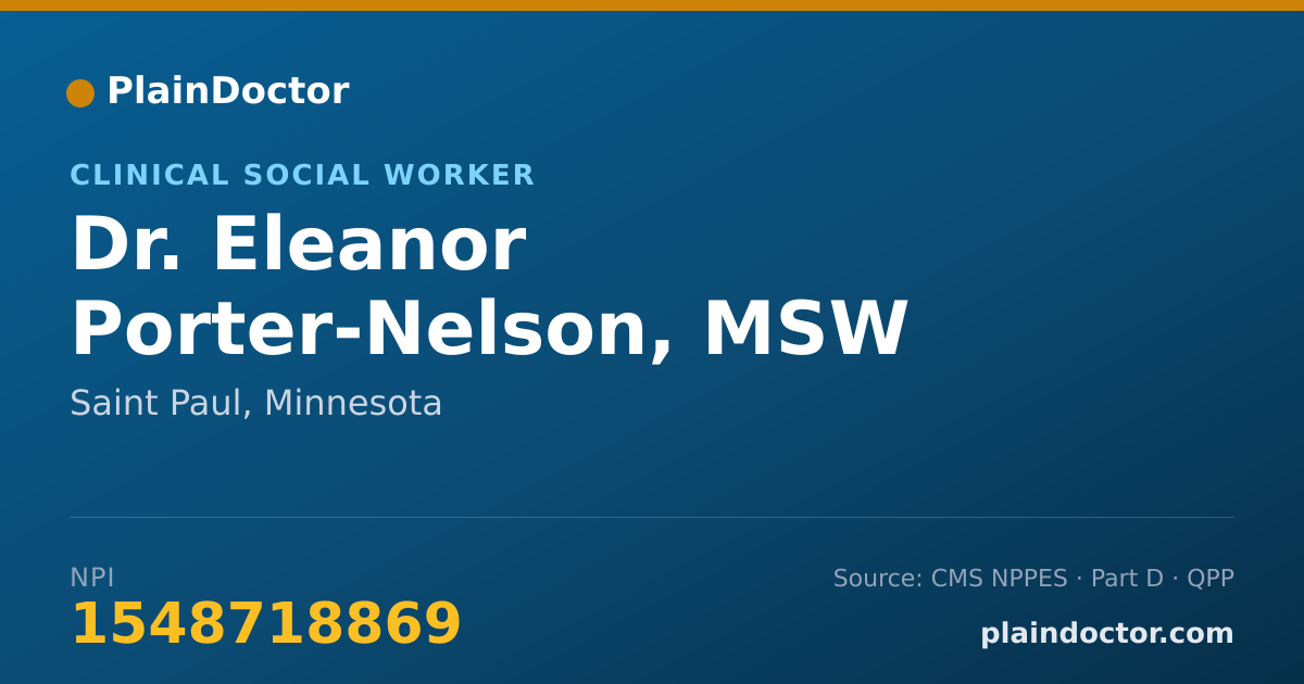 Shareable card for Eleanor Porter-Nelson, MSW - Clinical Social Worker, Saint Paul, MN