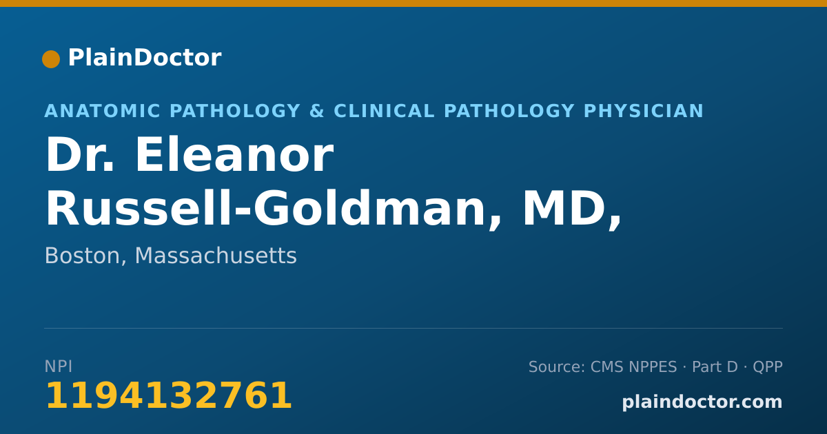 Shareable card for Eleanor Russell-Goldman, MD, PHD - Anatomic Pathology & Clinical Pathology Physician, Boston, MA