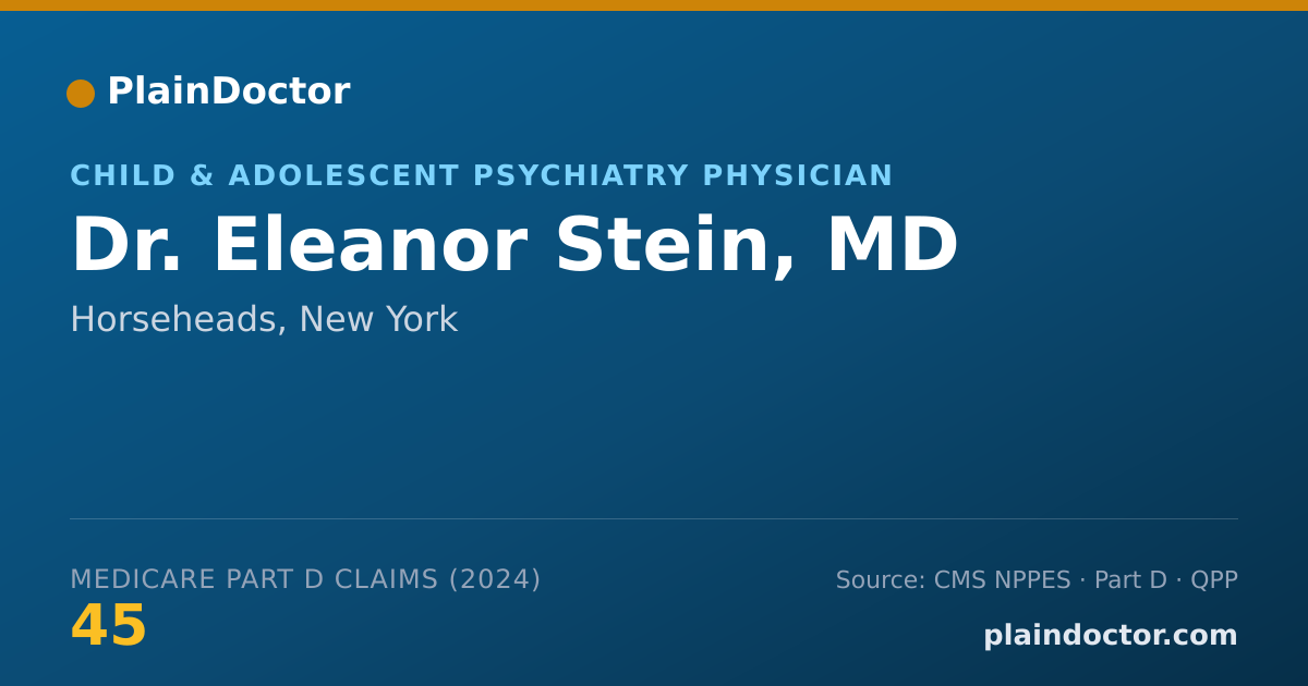 Shareable card for Eleanor Stein, MD - Child & Adolescent Psychiatry Physician, Horseheads, NY