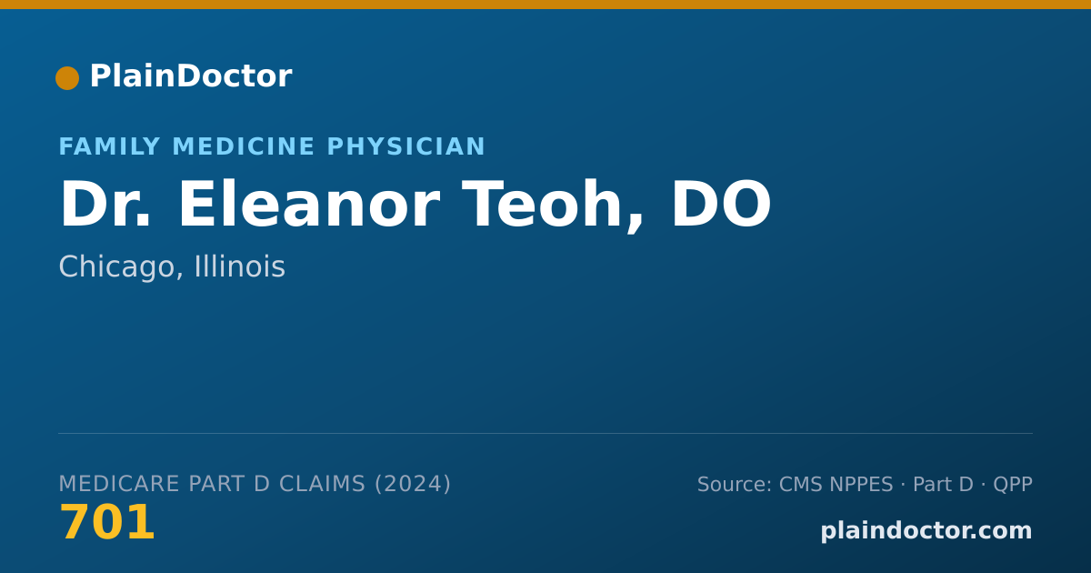 Shareable card for Eleanor Teoh, DO - Family Medicine Physician, Chicago, IL