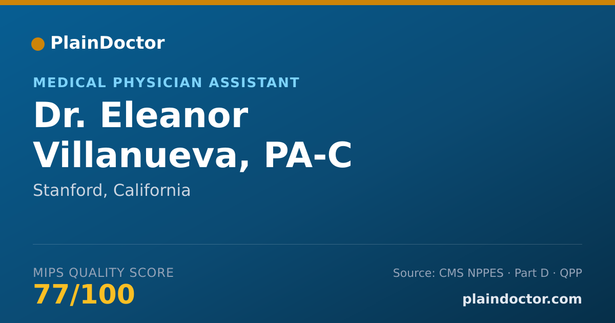 Shareable card for Eleanor Villanueva, PA-C - Medical Physician Assistant, Stanford, CA