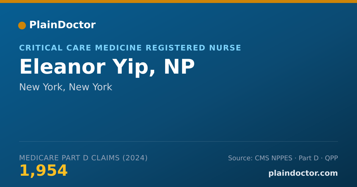 Shareable card for Eleanor Yip, NP - Critical Care Medicine Registered Nurse, New York, NY