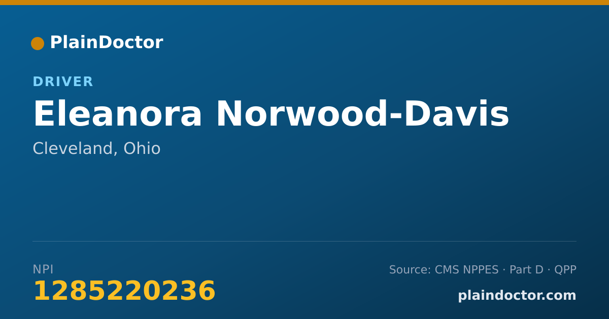 Shareable card for Eleanora Norwood-Davis - Driver, Cleveland, OH