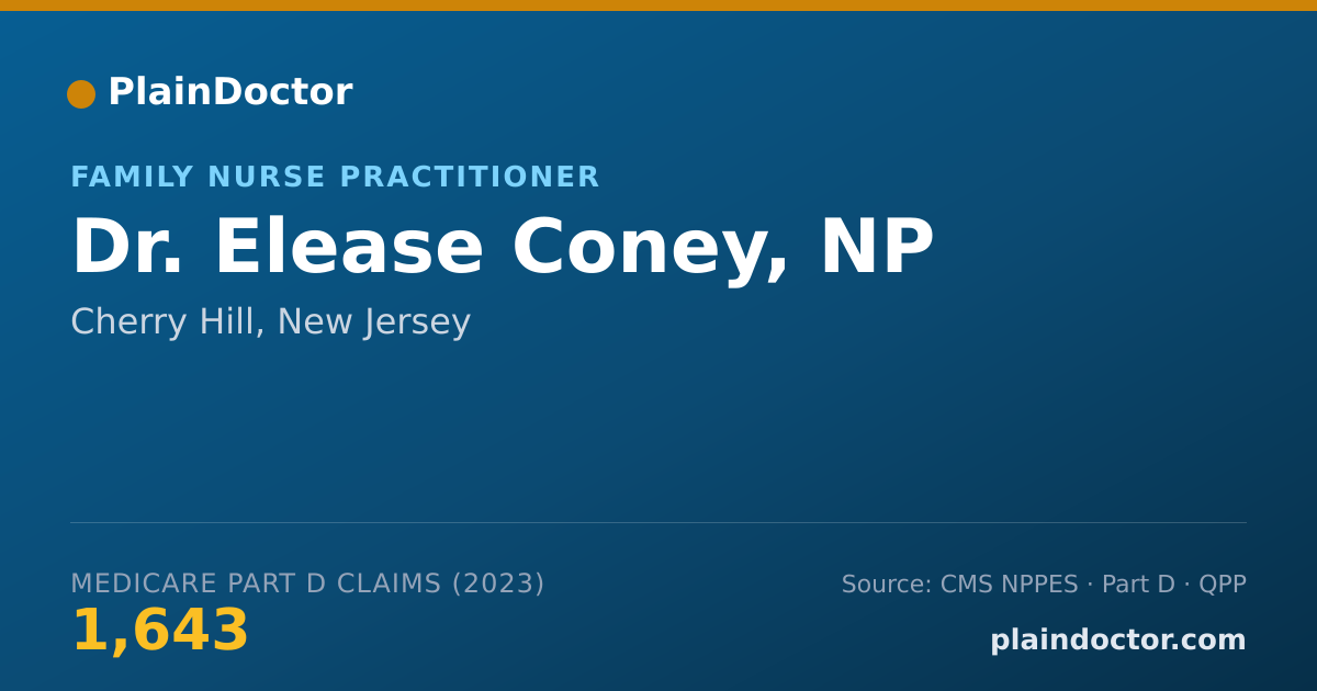 Shareable card for Elease Coney, NP - Family Nurse Practitioner, Cherry Hill, NJ
