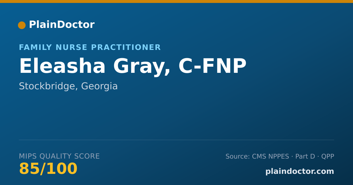 Shareable card for Eleasha Gray, C-FNP - Family Nurse Practitioner, Stockbridge, GA