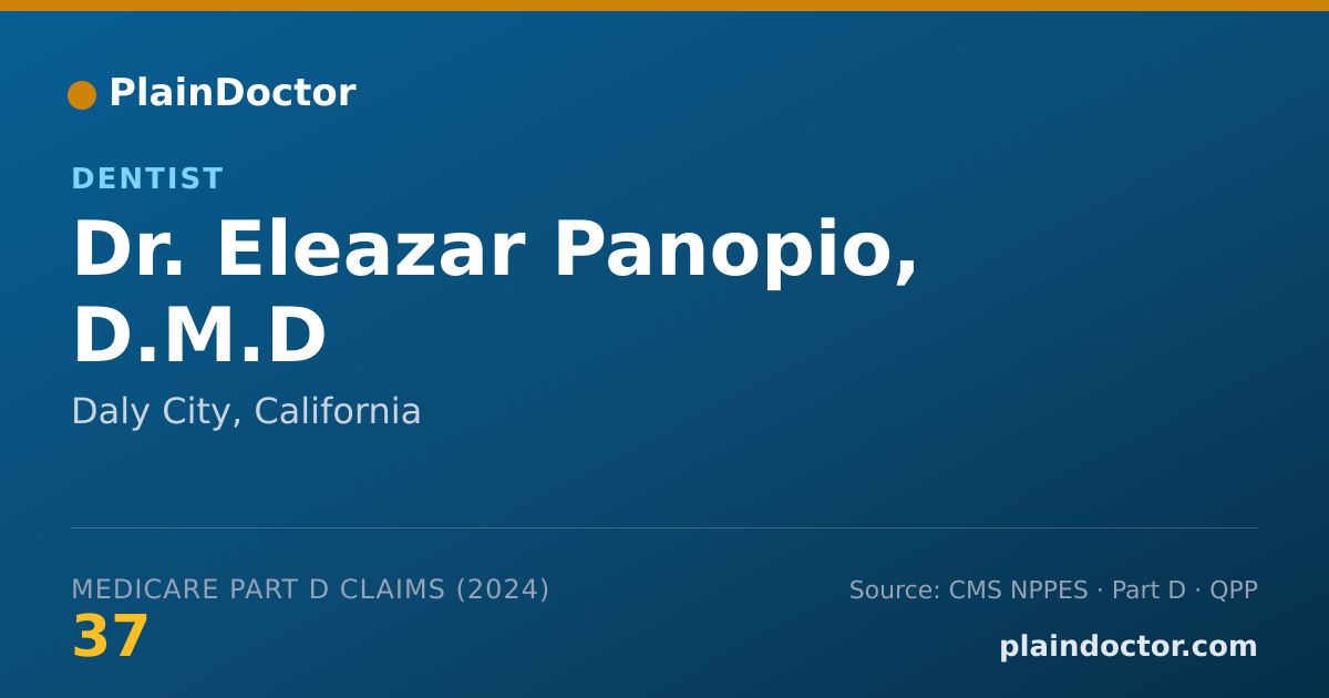 Shareable card for Eleazar Panopio, D.M.D - Dentist, Daly City, CA