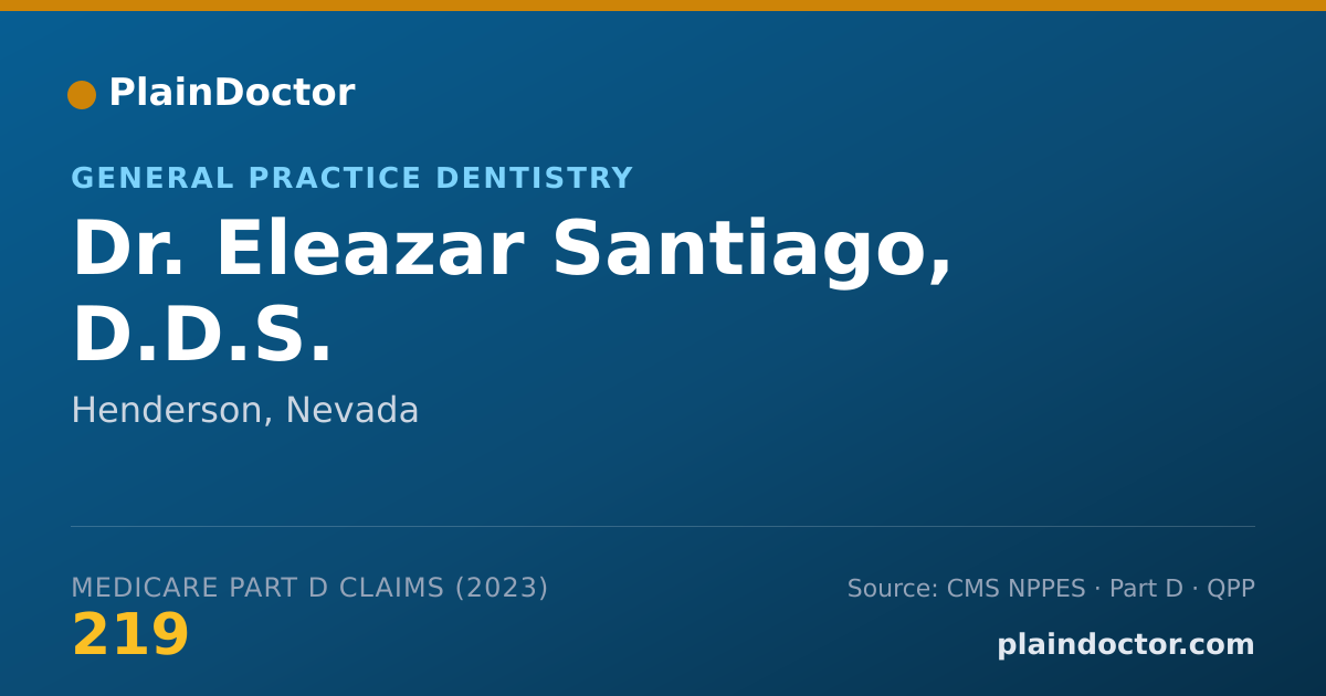 Shareable card for Eleazar Santiago, D.D.S. - General Practice Dentistry, Henderson, NV
