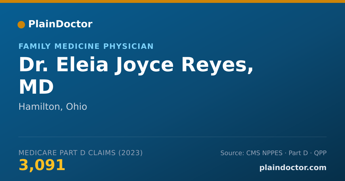 Shareable card for Eleia Joyce Reyes, MD - Family Medicine Physician, Hamilton, OH