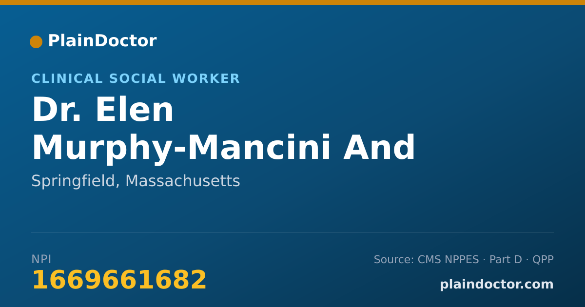 Shareable card for Elen Murphy-Mancini And Associates, LICSW PHD - Clinical Social Worker, Springfield, MA
