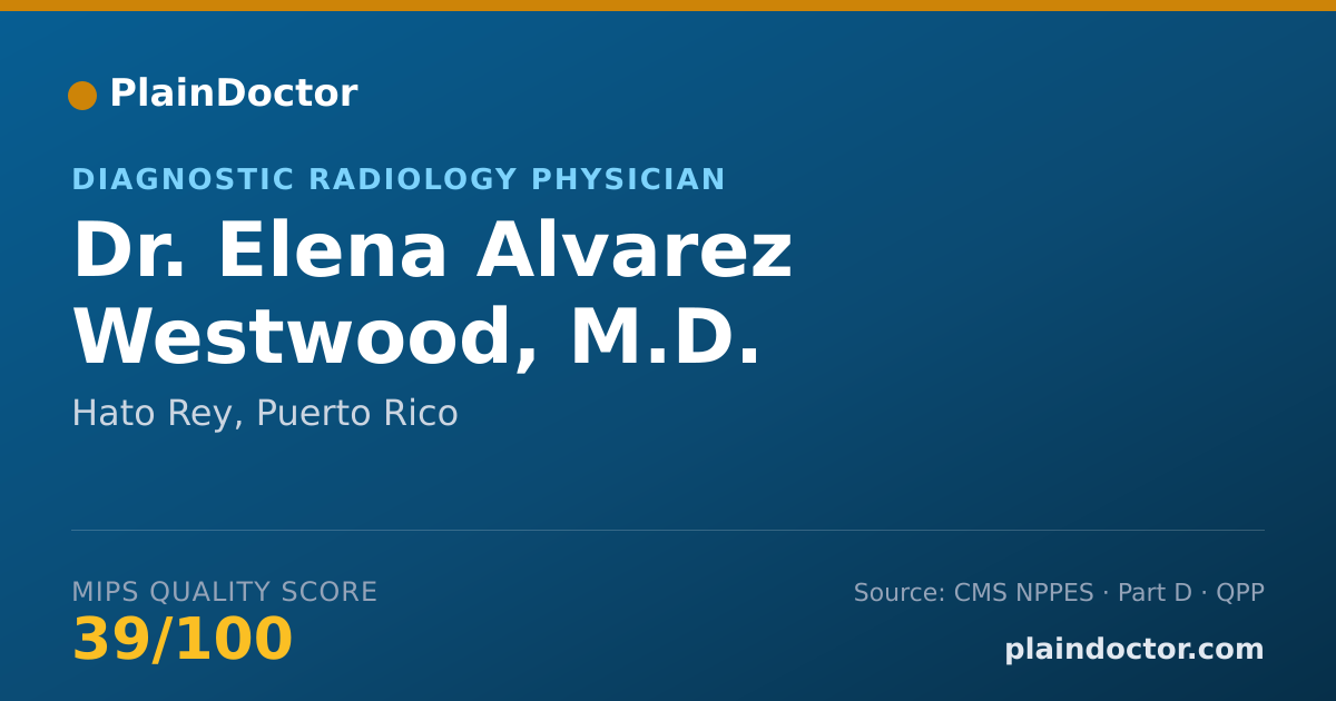 Shareable card for Elena Alvarez Westwood, M.D. - Diagnostic Radiology Physician, Hato Rey, PR