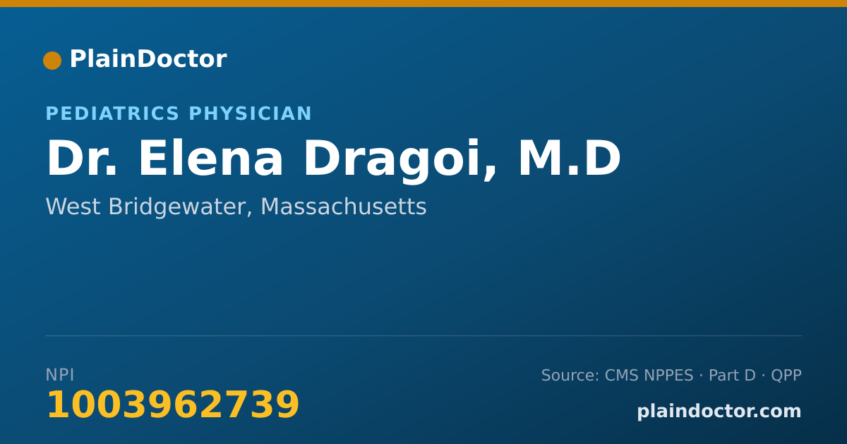 Shareable card for Elena Dragoi, M.D - Pediatrics Physician, West Bridgewater, MA