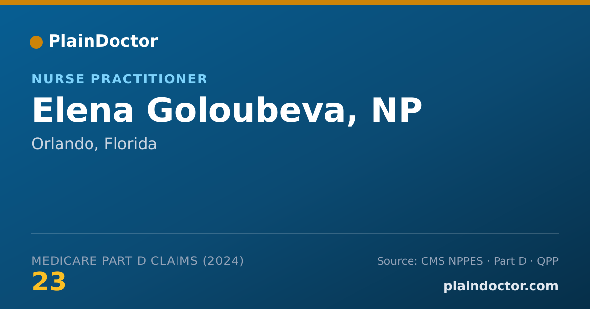 Shareable card for Elena Goloubeva, NP - Nurse Practitioner, Orlando, FL