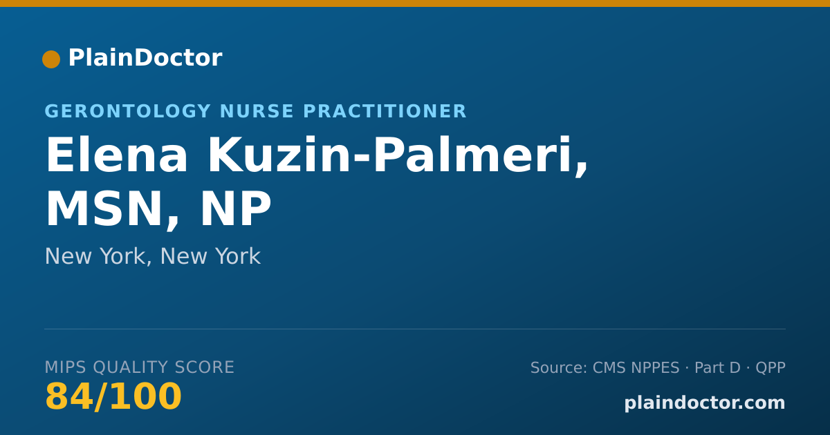 Shareable card for Elena Kuzin-Palmeri, MSN, NP - Gerontology Nurse Practitioner, New York, NY