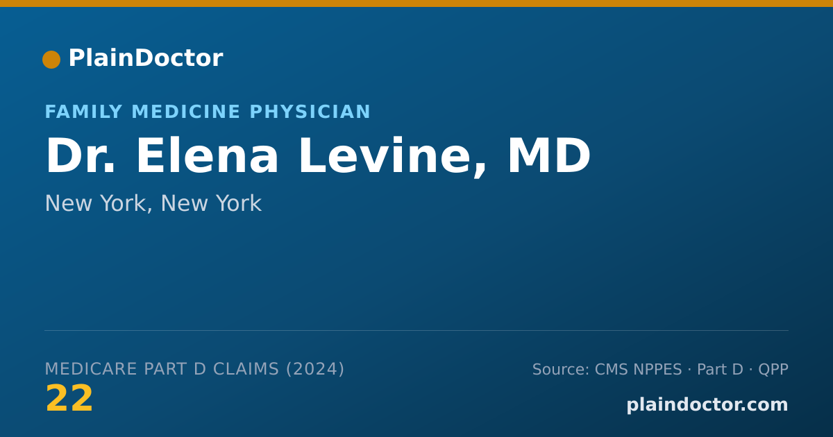 Shareable card for Elena Levine, MD - Family Medicine Physician, New York, NY