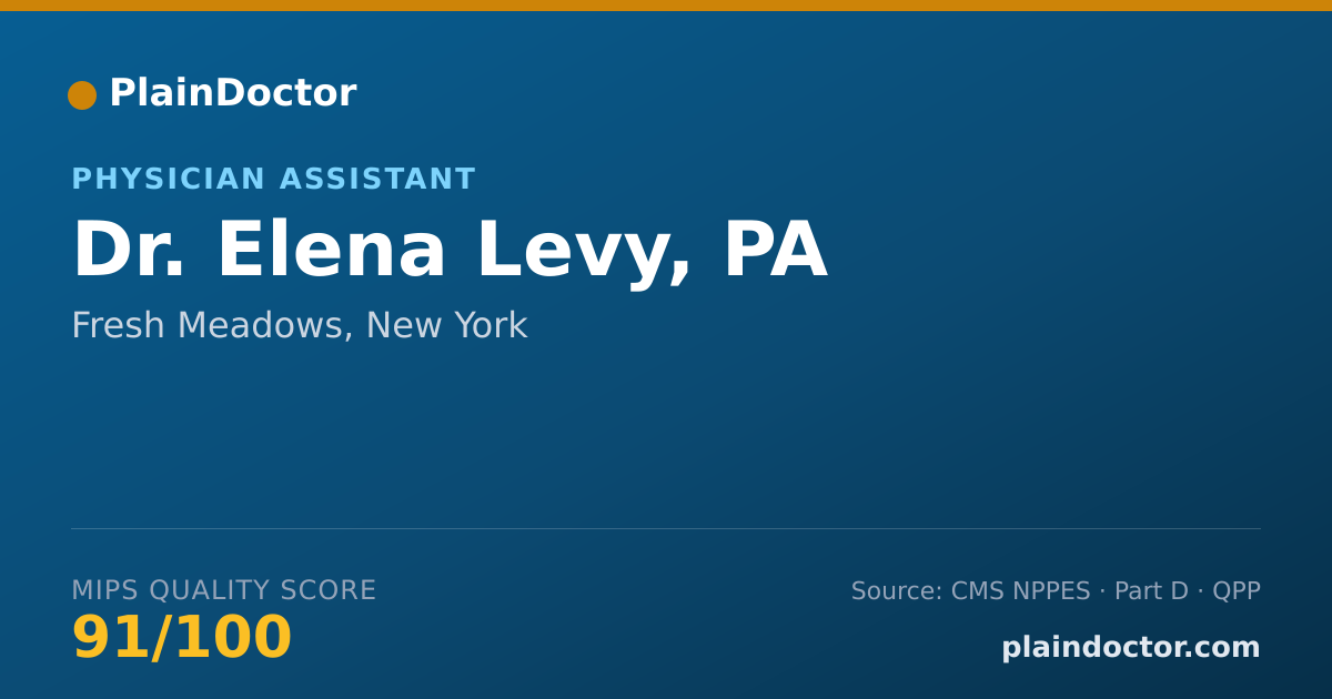 Shareable card for Elena Levy, PA - Physician Assistant, Fresh Meadows, NY