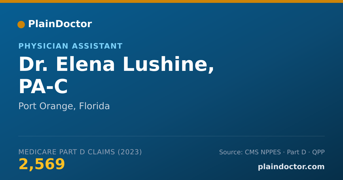 Shareable card for Elena Lushine, PA-C - Physician Assistant, Port Orange, FL