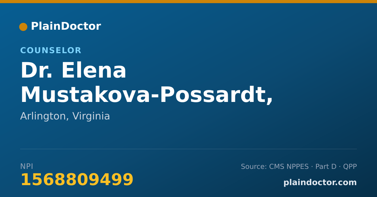 Shareable card for Elena Mustakova-Possardt, ED.D, LPC - Counselor, Arlington, VA