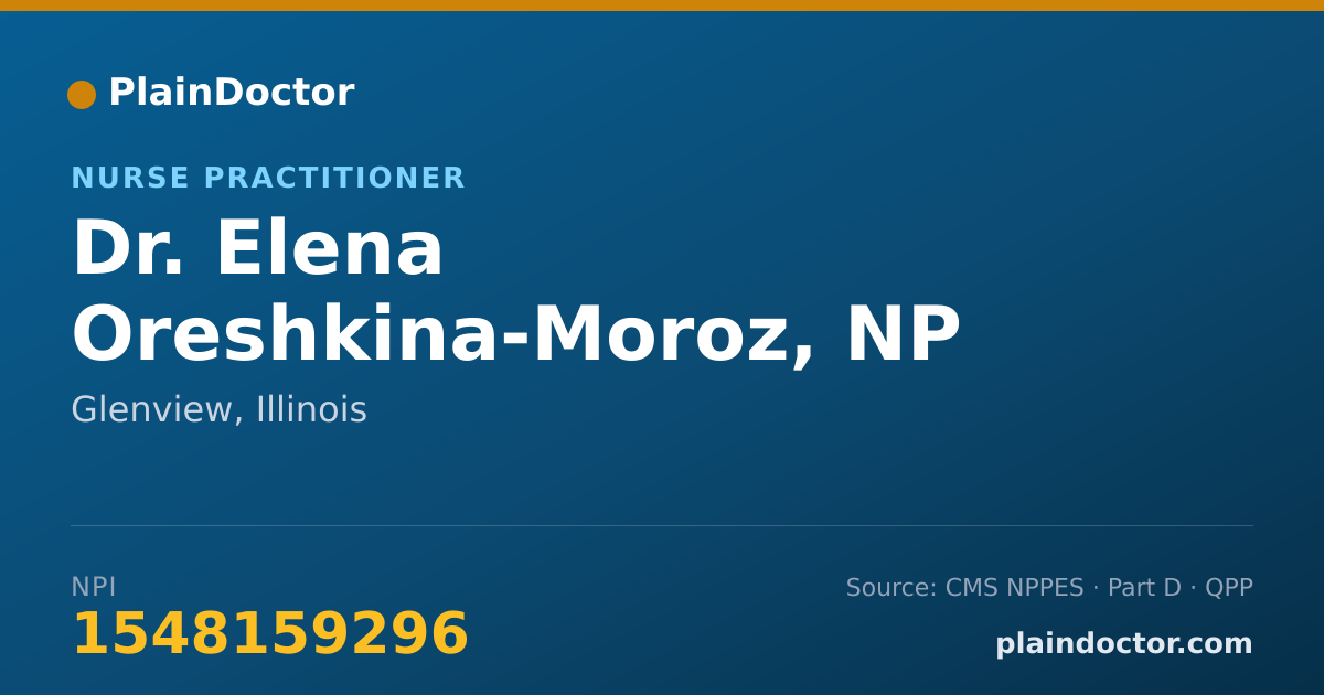 Shareable card for Elena Oreshkina-Moroz, NP - Nurse Practitioner, Glenview, IL