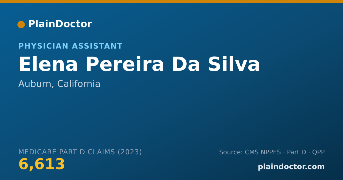 Shareable card for Elena Pereira Da Silva - Physician Assistant, Auburn, CA
