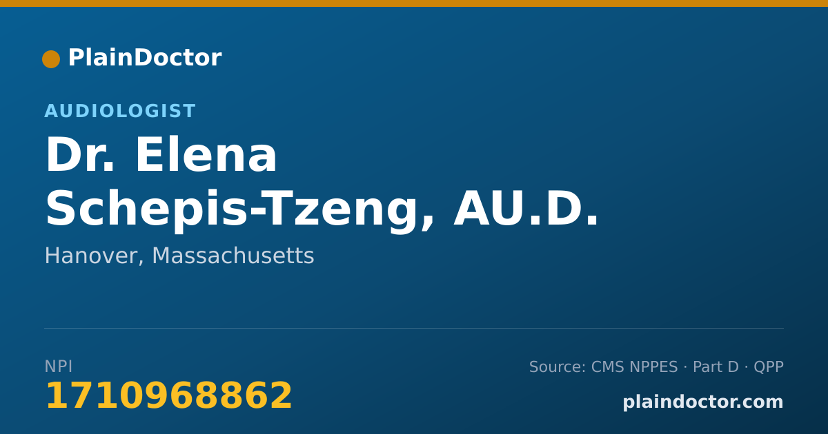 Shareable card for Elena Schepis-Tzeng, AU.D. - Audiologist, Hanover, MA
