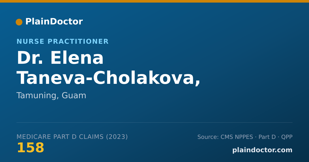 Shareable card for Elena Taneva-Cholakova, FNP-BC - Nurse Practitioner, Tamuning, GU