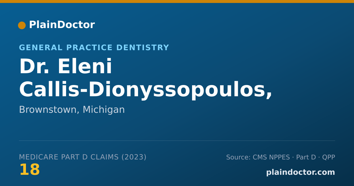 Shareable card for Eleni Callis-Dionyssopoulos, D.D.S. - General Practice Dentistry, Brownstown, MI