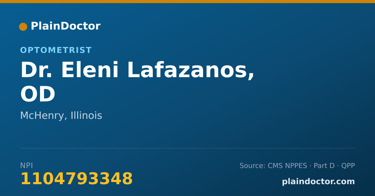Shareable card for Eleni Lafazanos, OD - Optometrist, McHenry, IL