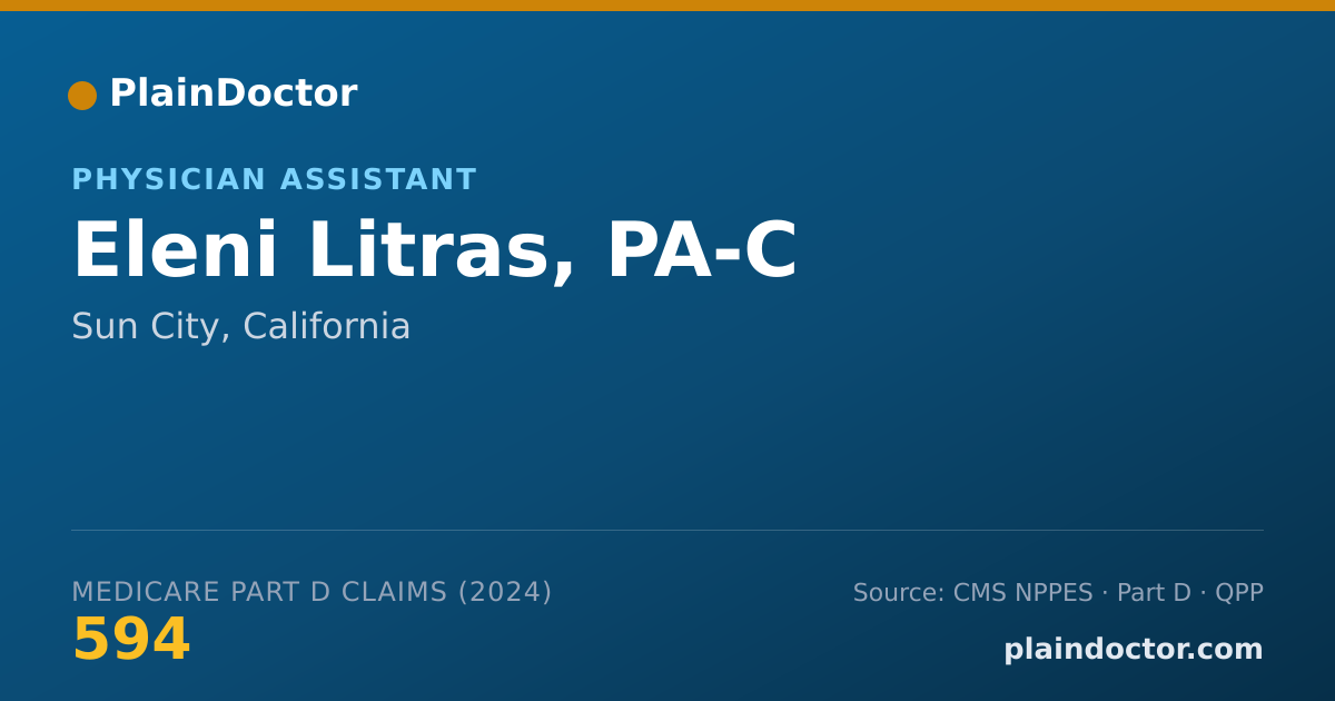 Shareable card for Eleni Litras, PA-C - Physician Assistant, Sun City, CA