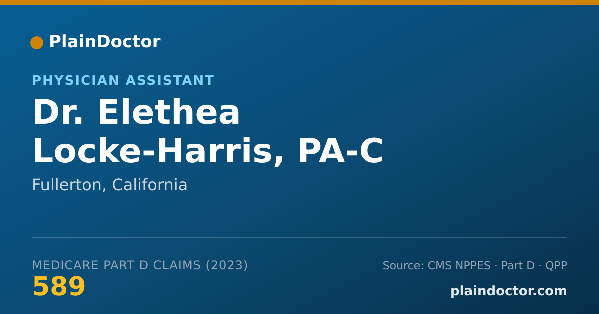 Shareable card for Elethea Locke-Harris, PA-C - Physician Assistant, Fullerton, CA