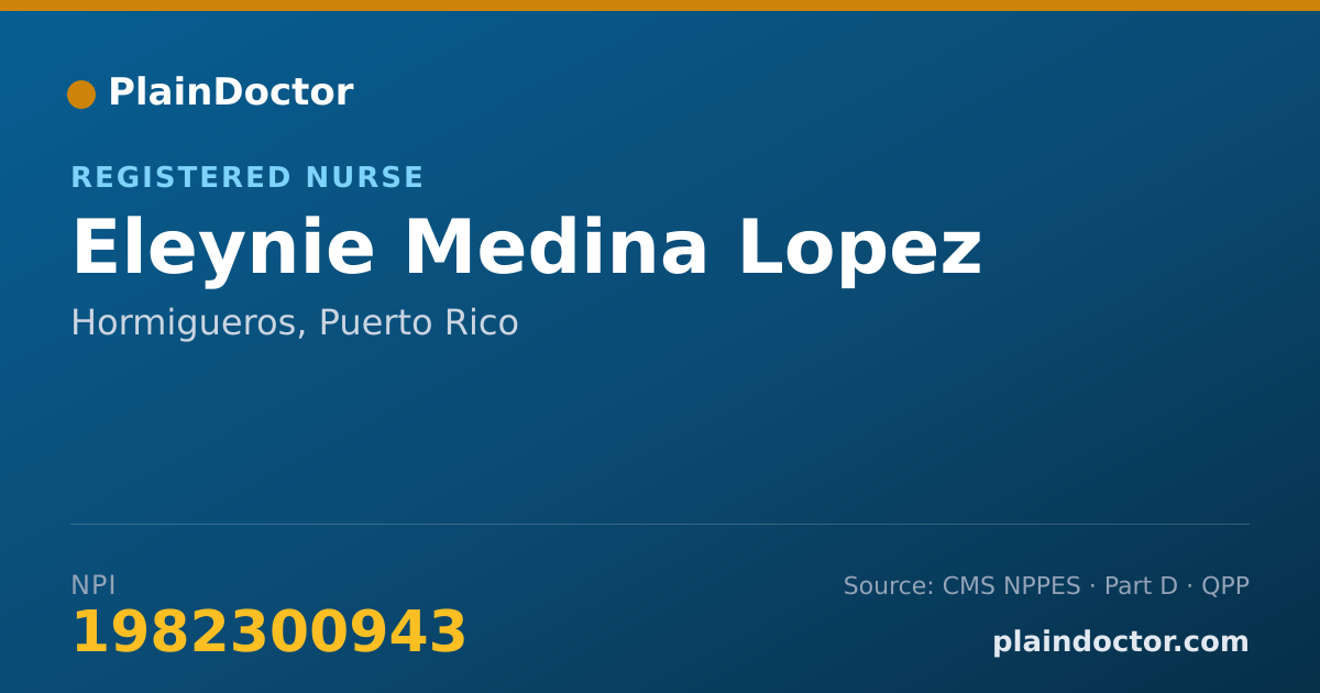 Shareable card for Eleynie Medina Lopez - Registered Nurse, Hormigueros, PR