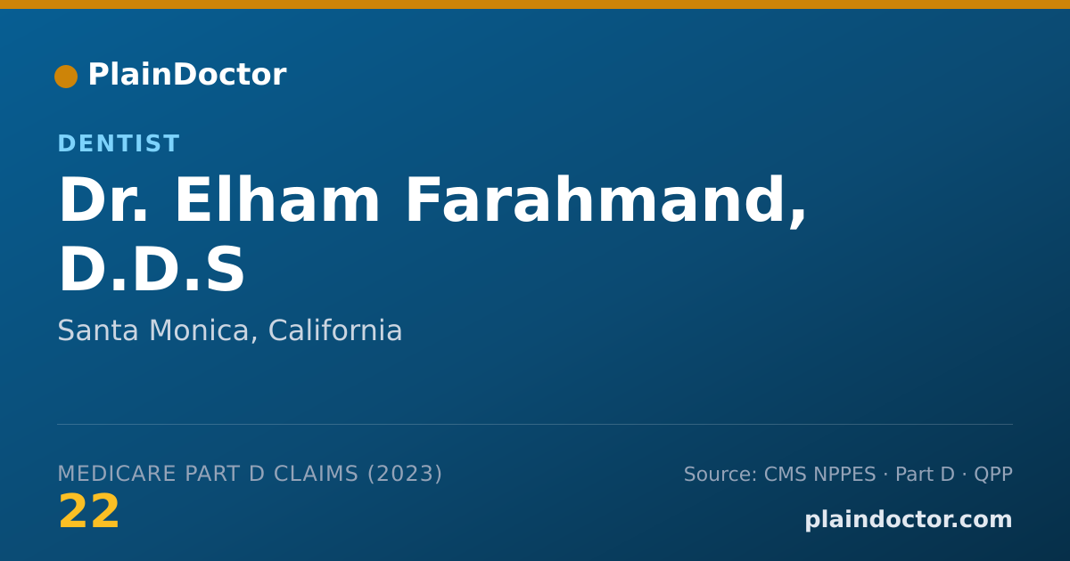Shareable card for Elham Farahmand, D.D.S - Dentist, Santa Monica, CA