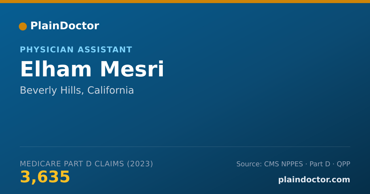 Shareable card for Elham Mesri - Physician Assistant, Beverly Hills, CA